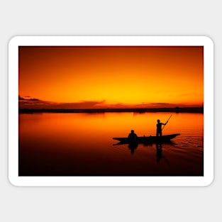 ORANGE SUNRISE ON THE SEA DESIGN Sticker